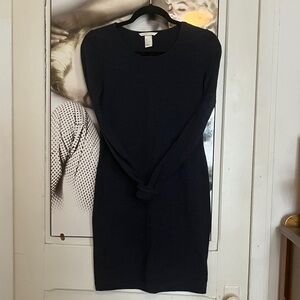 H&M Basic Charcoal Blue Heather Bodycon Dress –  Stretchy Minimalist Staple